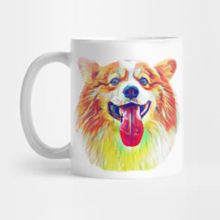 Rainbow color orange corgi dog Mug